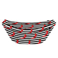 Black And White Striped Chili Print Fanny Pack