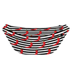 Black And White Striped Chili Print Fanny Pack