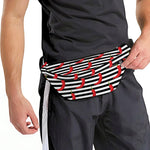 Black And White Striped Chili Print Fanny Pack