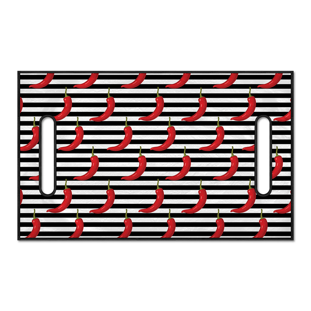 Black And White Striped Chili Print Golf Cart Seat Cover