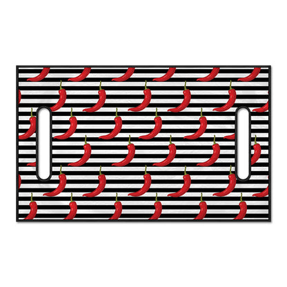 Black And White Striped Chili Print Golf Cart Seat Cover