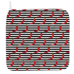Black And White Striped Chili Print Hand Towel
