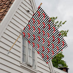 Black And White Striped Chili Print House Flag
