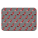 Black And White Striped Chili Print Indoor Door Mat