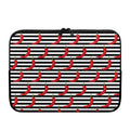 Black And White Striped Chili Print Laptop Sleeve