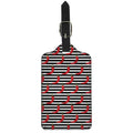 Black And White Striped Chili Print Luggage Tag