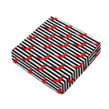 Black And White Striped Chili Print Outdoor Seat Cushion Cover