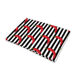 Black And White Striped Chili Print Pet Cooling Mat Cover