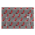 Black And White Striped Chili Print Placemat