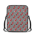 Black And White Striped Chili Print Rectangular Crossbody Bag