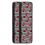 Black And White Striped Chili Print Refrigerator Handle Covers