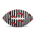 Black And White Striped Chili Print Rugby Ball
