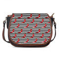 Black And White Striped Chili Print Saddle Bag