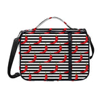 Black And White Striped Chili Print Shoulder Strap Bible Bag