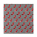 Black And White Striped Chili Print Silk Bandana