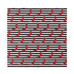 Black And White Striped Chili Print Silk Bandana