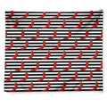 Black And White Striped Chili Print Tapestry