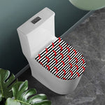 Black And White Striped Chili Print Toilet Lid Cover