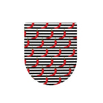 Black And White Striped Chili Print Toilet Lid Cover