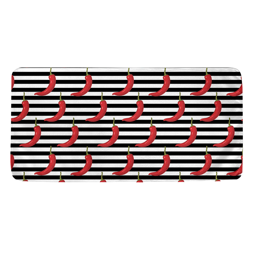 Black And White Striped Chili Print Towel