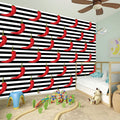 Black And White Striped Chili Print Wall Sticker