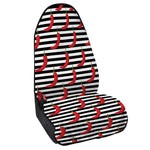 Black And White Striped Chili Print Waterproof Car Seat Cover