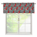 Black And White Striped Chili Print Window Valance