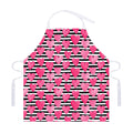 Black And White Striped Heart Print Adjustable Apron