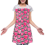 Black And White Striped Heart Print Adjustable Apron