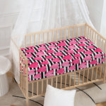 Black And White Striped Heart Print Baby Crib Sheet