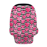 Black And White Striped Heart Print Baby Seat Cover