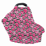 Black And White Striped Heart Print Baby Seat Cover