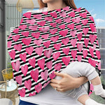 Black And White Striped Heart Print Baby Seat Cover