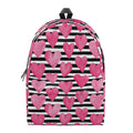 Black And White Striped Heart Print School Backpack
