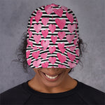 Black And White Striped Heart Print Baseball Cap