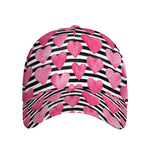 Black And White Striped Heart Print Baseball Cap