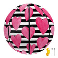 Black And White Striped Heart Print Basketball