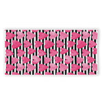 Black And White Striped Heart Print Beach Towel