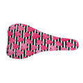 Black And White Striped Heart Print Bicycle Seat Cover