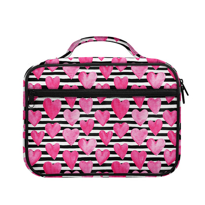 Black And White Striped Heart Print Briefcase Bible Bag