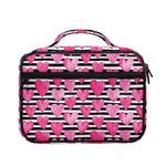 Black And White Striped Heart Print Briefcase Bible Bag