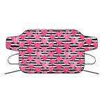 Black And White Striped Heart Print Car Windshield Snow Cover