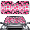 Black And White Striped Heart Print Car Windshield Sun Shade