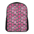 Black And White Striped Heart Print Casual Backpack
