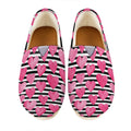 Black And White Striped Heart Print Casual Shoes