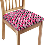 Black And White Striped Heart Print Chair Cushion Cover