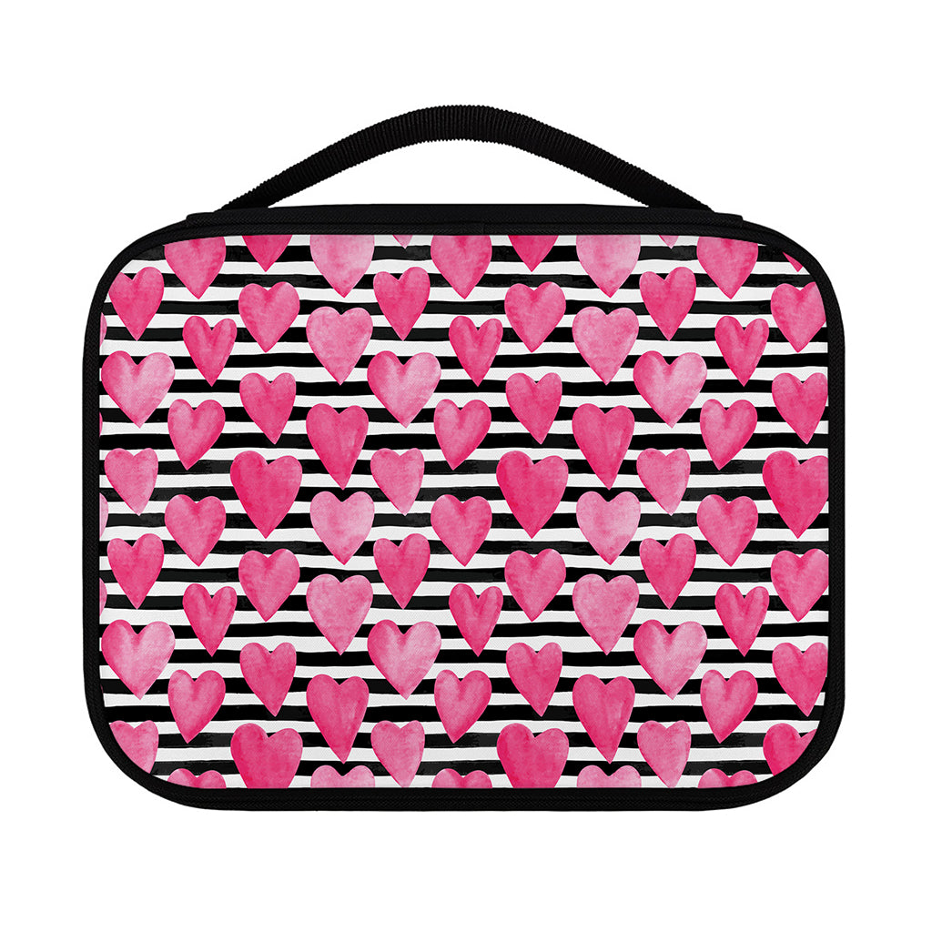 Black And White Striped Heart Print Classic Bible Case