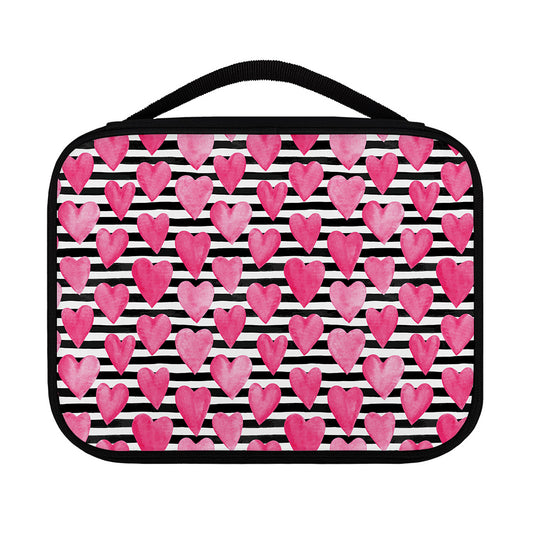 Black And White Striped Heart Print Classic Bible Case