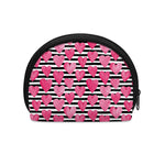 Black And White Striped Heart Print Coin Purse