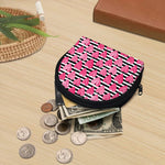 Black And White Striped Heart Print Coin Purse